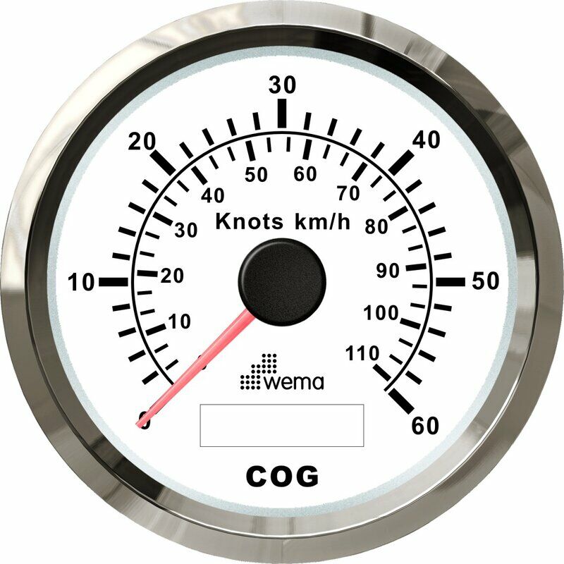 HIZ GÖSTERGESİ GPS BAĞLANTILI 60 KNOTS 85 mm KROM/BEYAZ