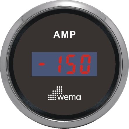 AMPERMETRE ŞÖNTLÜ 52 mm KROM/SİYAH