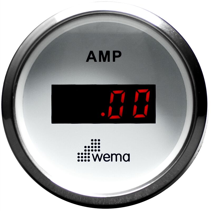 AMPERMETRE ŞÖNTLÜ 52 mm KROM/BEYAZ