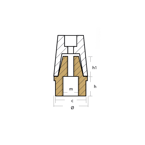 00414AL / PERVANE TUTYASI KONİK (KOMPLE) ŞAFT Ø45 mm / ALÜMİNYUM