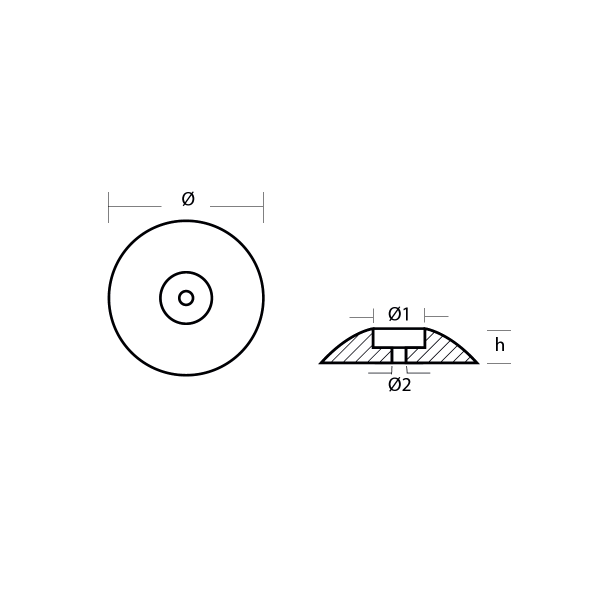 00100AL / UFO TUTYA Ø50mm / ALÜMİNYUM