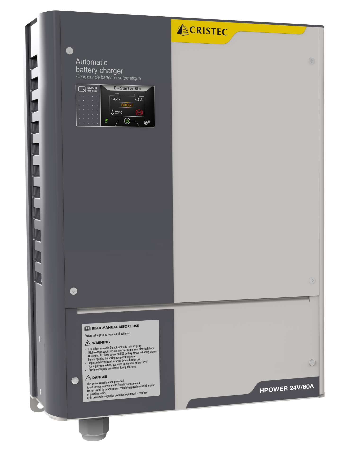 HPOWER AC-DC AKÜ ŞARJ CİHAZI 24V / 60A 3 ÇIKIŞ FANLI BV SERTİFİKALI