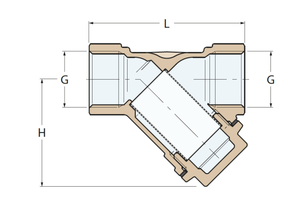 1504 / 45° Y FİLTRE 1/2'' / PİRİNÇ