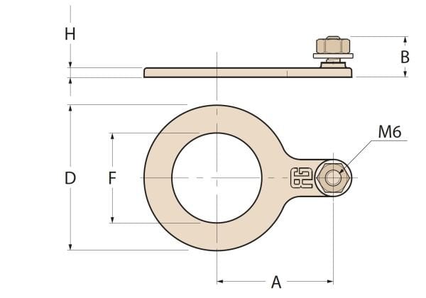 1145 / PİRİNÇ TOPRAKLAMA BAĞLANTI PULU 1.1/4''