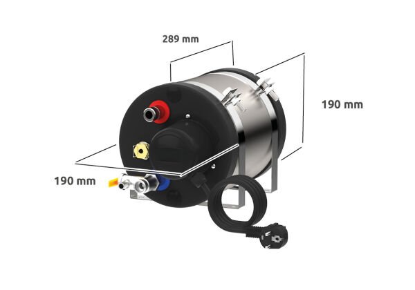 CARAVAN SERISI / MINI BOILER 3L 600W 24V 190x190x289mm AISI 316