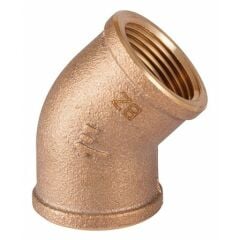 BRONZ 45° DİŞİ-DİŞİ KUYRUKLU DİRSEK  1''