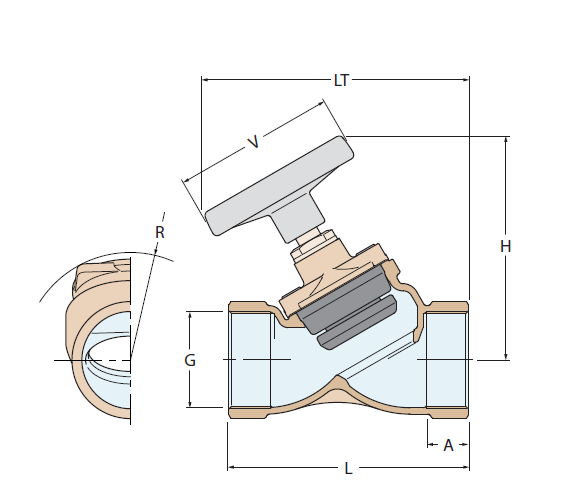2230 / KİLİTLENMEYEN / YAPIŞMAYAN DENİZ SUYU VANASI 3'' RINA SERTİFİKALI / BRONZ