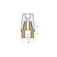 00415E / PERVANE TUTYASI ALTIKÖŞE (KOMPLE) ŞAFT Ø 50mm / ÇİNKO